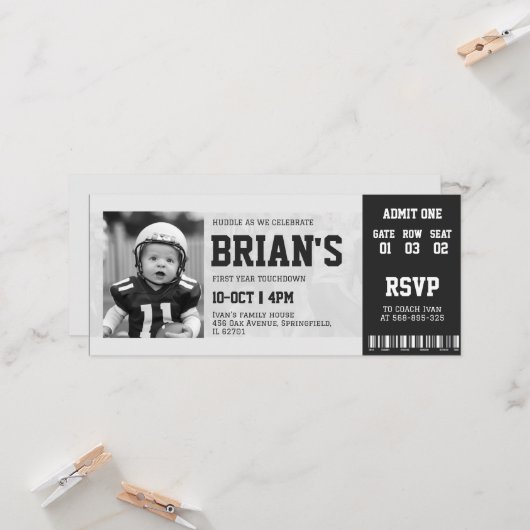 Einladung zum Fußballticket (Vorderseite/Rückseite Beispiel)