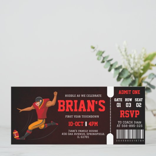 Einladung zum Fußballticket (Stehend Vorderseite)