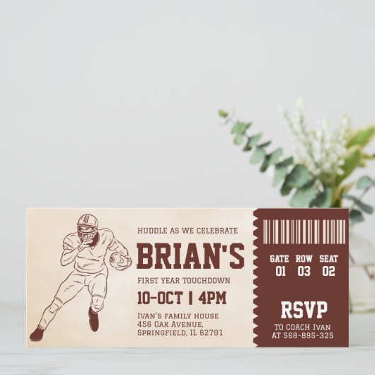 Einladung zum Fußballticket (Stehend Vorderseite)