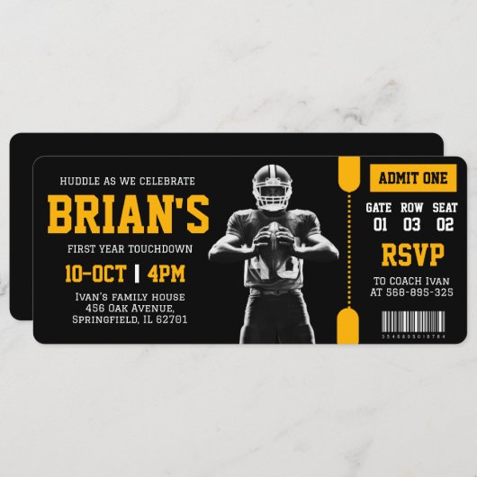 Einladung zum Fußballticket (Vorne/Hinten)