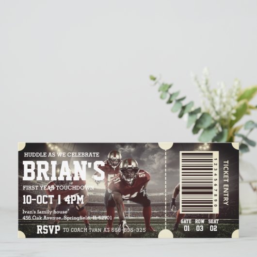 Einladung zum Fußballticket (Stehend Vorderseite)