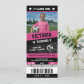 Einladung zum Fußballticket Sport Geburtstag | Pin (Stehend Vorderseite)