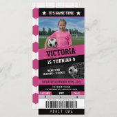 Einladung zum Fußballticket Sport Geburtstag | Pin (Vorne/Hinten)