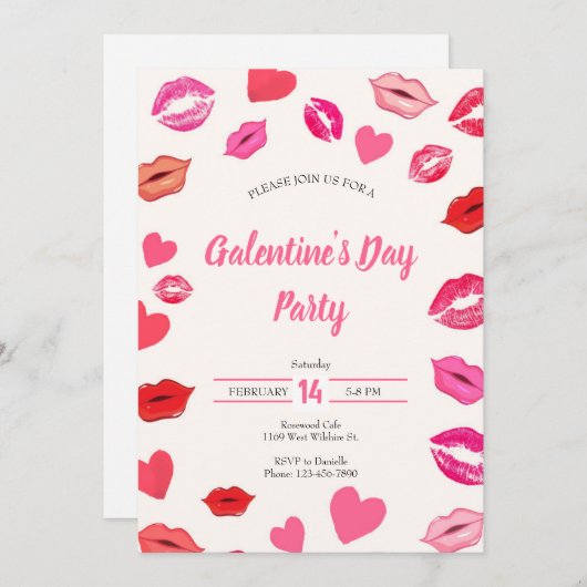 Einladung zum Galentinstag (Vorne/Hinten)