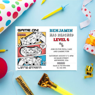 Einladung zum Gamer Geburtstagsparty