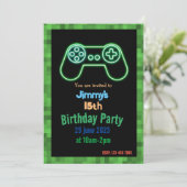 Einladung zum Gaming-Geburtstag (Stehend Vorderseite)