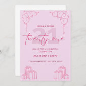 Einladung zum ganzen Rosa Geburtstag (Vorne/Hinten)