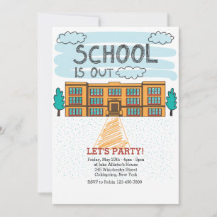 Einladung zum Gebäude am Ende des Schuljahres