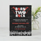 Einladung zum geborenen 2 Rock am zweiten Geburtst (Stehend Vorderseite)