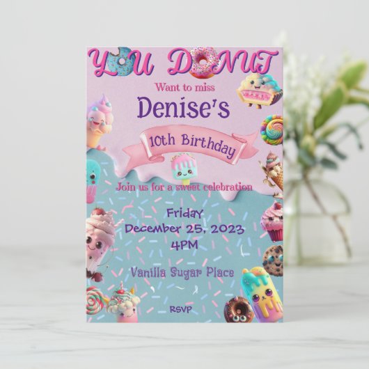 Einladung zum Geburtstag (Stehend Vorderseite)