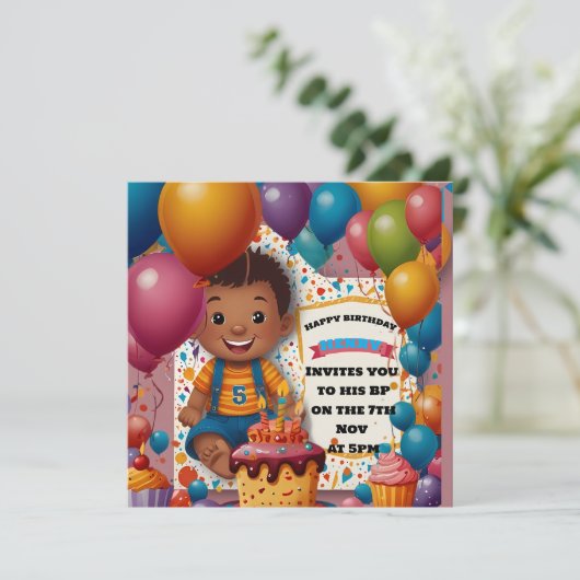 Einladung zum Geburtstag (Stehend Vorderseite)