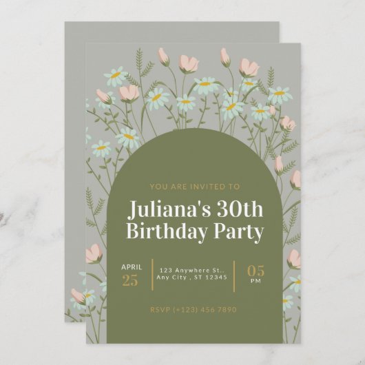 Einladung zum Geburtstag (Vorne/Hinten)