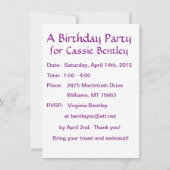 Einladung zum Geburtstag (Rückseite)