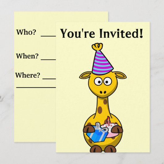 Einladung zum Geburtstag (Vorne/Hinten)