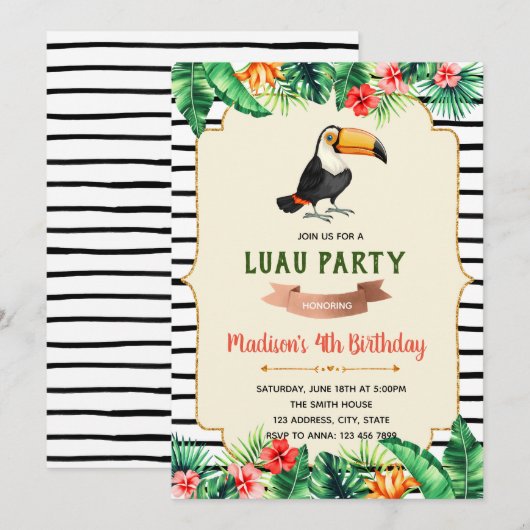 Einladung zum Geburtstag (Vorne/Hinten)