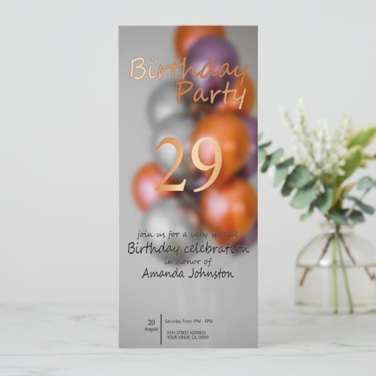 Einladung zum Geburtstag (Stehend Vorderseite)