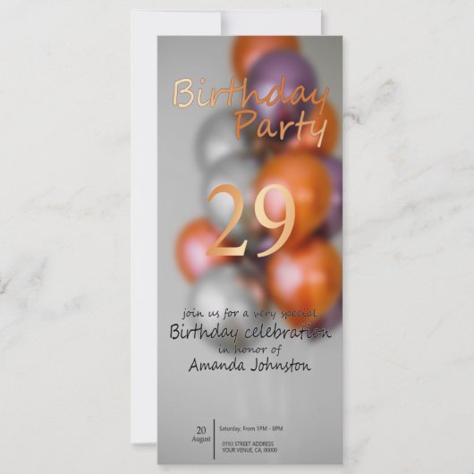 Einladung zum Geburtstag (Vorderseite)