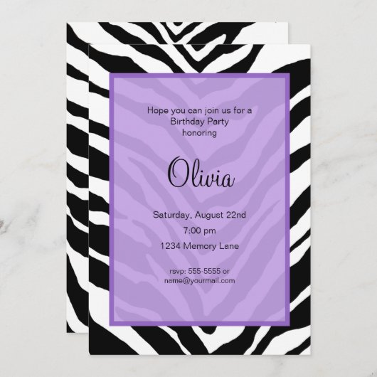 Einladung zum Geburtstag (Vorne/Hinten)