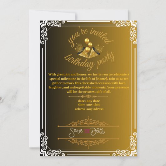 Einladung zum Geburtstag (Vorderseite)