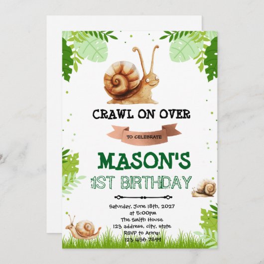 Einladung zum Geburtstag (Vorne/Hinten)