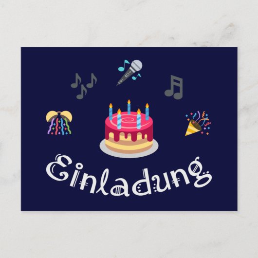 Einladung zum Geburtstag (Vorderseite)