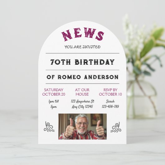 Einladung zum Geburtstag (Stehend Vorderseite)