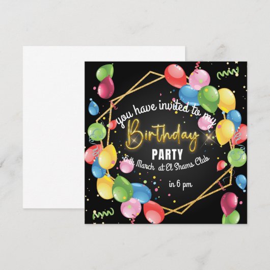 Einladung zum Geburtstag (Vorne/Hinten)