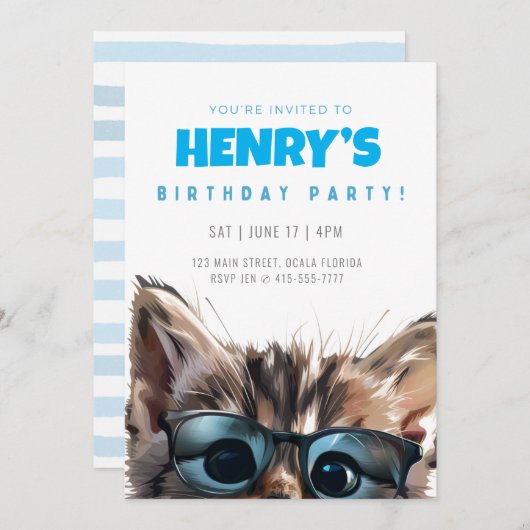 Einladung zum Geburtstag (Vorne/Hinten)