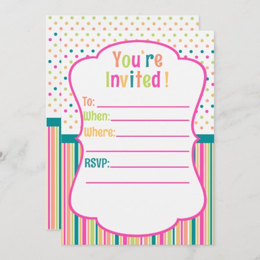 Einladung zum Geburtstag (Vorne/Hinten)