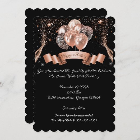 Einladung zum Geburtstag (Vorne/Hinten)