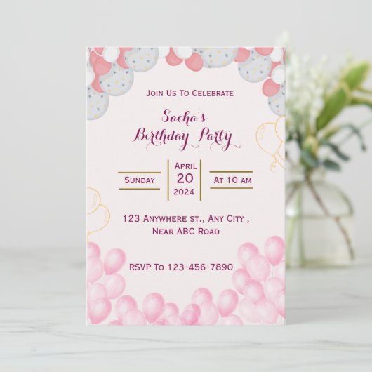 Einladung zum Geburtstag (Stehend Vorderseite)