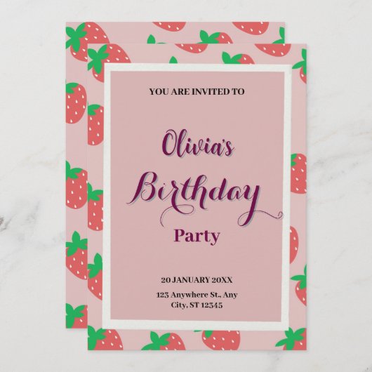 Einladung zum Geburtstag (Vorne/Hinten)