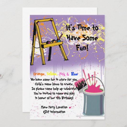 Einladung zum Geburtstag (Vorne/Hinten)