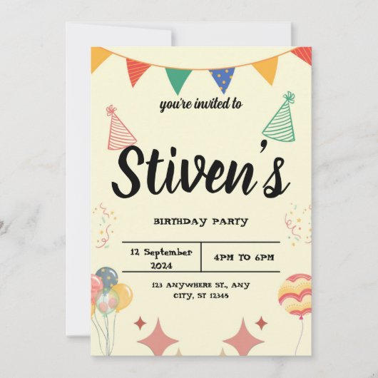 Einladung zum Geburtstag (Vorderseite)