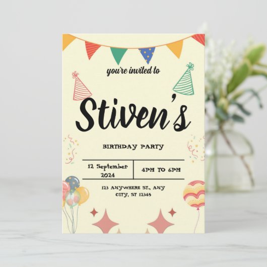 Einladung zum Geburtstag (Stehend Vorderseite)