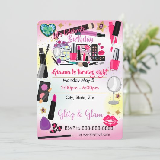 Einladung zum Geburtstag (Stehend Vorderseite)