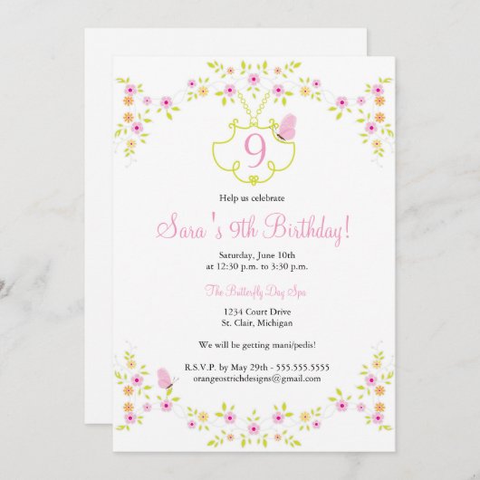 Einladung zum Geburtstag (Vorne/Hinten)