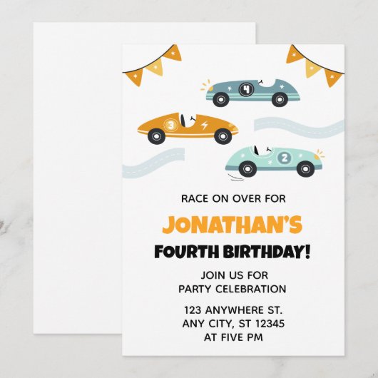 Einladung zum Geburtstag (Vorne/Hinten)