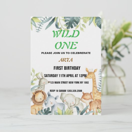 Einladung zum Geburtstag (Stehend Vorderseite)