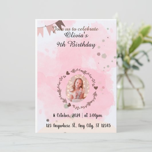 Einladung zum Geburtstag (Stehend Vorderseite)