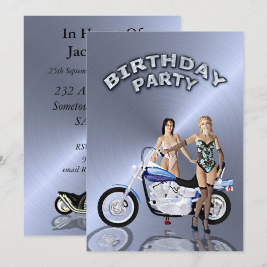 Einladung zum Geburtstag (Vorne/Hinten)