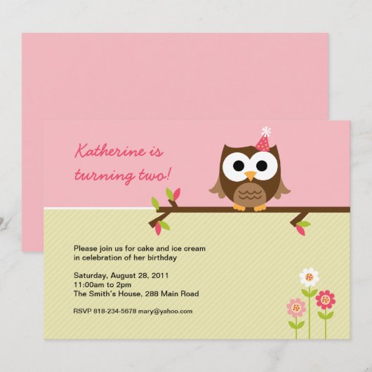 Einladung zum Geburtstag (Vorne/Hinten)