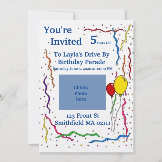 Einladung zum Geburtstag (Vorderseite)