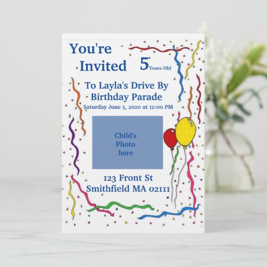 Einladung zum Geburtstag (Stehend Vorderseite)