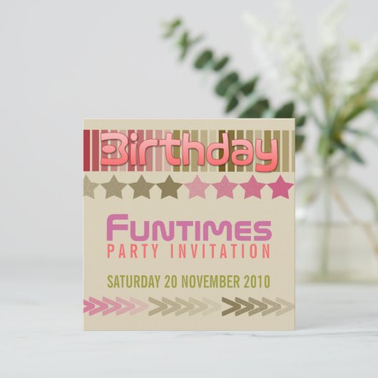 Einladung zum Geburtstag (Stehend Vorderseite)