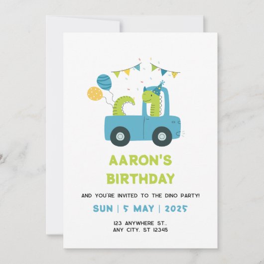 Einladung zum Geburtstag (Vorderseite)