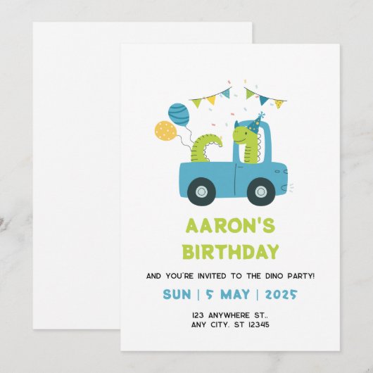 Einladung zum Geburtstag (Vorne/Hinten)