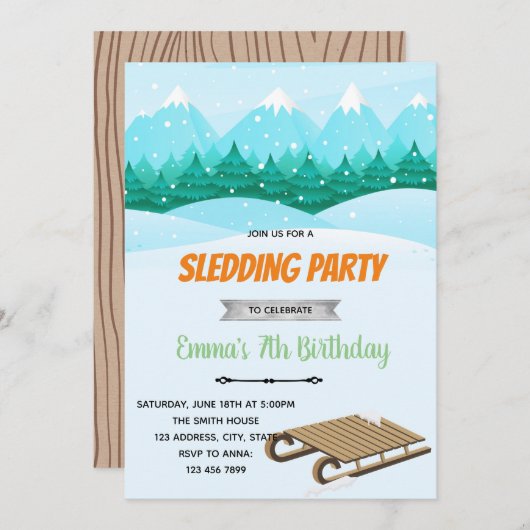 Einladung zum Geburtstag (Vorne/Hinten)