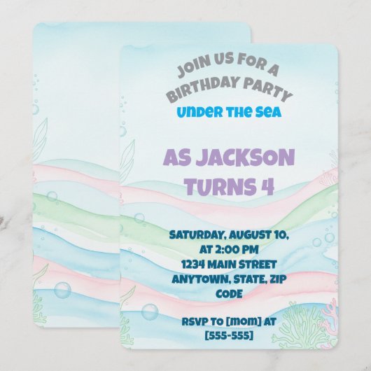 Einladung zum Geburtstag (Vorne/Hinten)