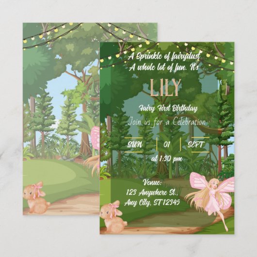 Einladung zum Geburtstag (Vorne/Hinten)